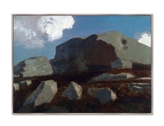 Репродукция картины на холсте landscape with rocks, near royan 1875г. (картины в квартиру) мультиколор 105x75 см.
