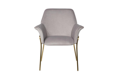 Кресло велюровое светло-серое на металлических ножках (garda decor) серый 71x87x58 см.