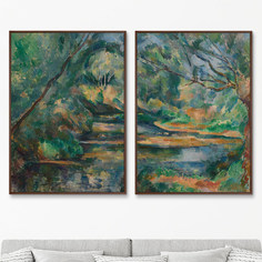 Набор из 2-х репродукций картин на холсте the brook (картины в квартиру) зеленый 75x105 см.