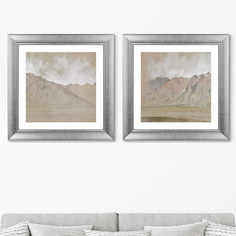 Набор из 2-х репродукций картин в раме the ruby range, nevada (картины в квартиру) серый 60x60 см.