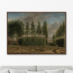 Репродукция картины на холсте a formal garden , 1766г. (картины в квартиру) зеленый 105x75 см.
