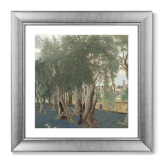 Репродукция картины в раме olive grove , 1914г. (картины в квартиру) серый 60x60 см.