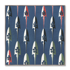 Репродукция картины на холсте vintage print of japanese textile №82 1904г. (картины в квартиру) синий 105x105 см.