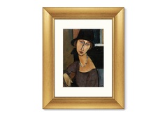 Репродукция картины в раме jeanne hebuterne (au chapeau), 1917г. (картины в квартиру) мультиколор 40x50 см.