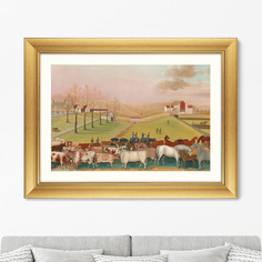 Репродукция картины в раме the cornell farm, 1848г. (картины в квартиру) мультиколор 80x60 см.