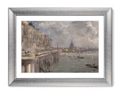 Репродукция картины в раме house terrace from waterloo bridge, 1819г. (картины в квартиру) мультиколор 80x60 см.