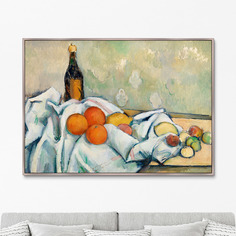 Репродукция картины на холсте bottle and fruits, 1890г. (картины в квартиру) мультиколор 105x75 см.