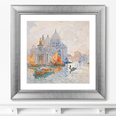 Репродукция картины в раме the drowned city, 1933г. (картины в квартиру) мультиколор 60x60 см.