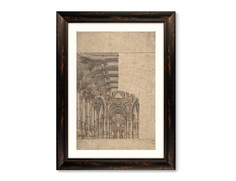 Репродукция картины в раме design of a baroque church, 1755г (картины в квартиру) мультиколор 60x80 см.