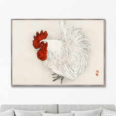 Репродукция картины на холсте japanese bantam, 1883г. (картины в квартиру) серый 105x75 см.