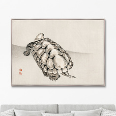 Репродукция картины на холсте turtle, 1885г. (картины в квартиру) серый 105x75 см.
