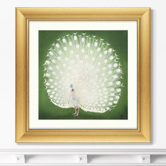 Репродукция картины в раме peacock, 1925г. (картины в квартиру) зеленый 60x60 см.