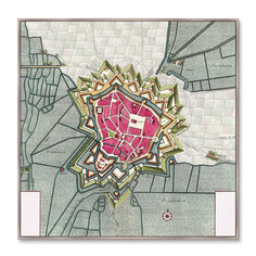 Репродукция картины на холсте карта бетюна, провинция артуа, франция, 1710г. (картины в квартиру) серый 105x105 см.
