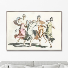 Репродукция картины на холсте four dancing women , 1695г (картины в квартиру) бежевый 105x75 см.