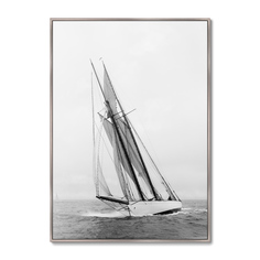 Репродукция картины на холсте schooner emerald 1 , 1903г. (картины в квартиру) серый 75x105 см.