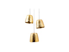 Светильник подвесной triplet slick (desondo) золотой 11 см.