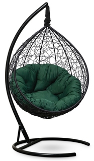 Подвесное кресло sevilla verde черное с зеленой подушкой (лаура) черный 110x195x110 см. Laura