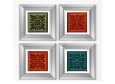 Набор из 4-х репродукций картин в раме floral pattern ii , 1892г. (картины в квартиру) мультиколор