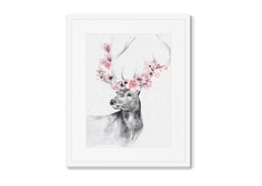 Репродукция картины в раме graceful deer no2 (картины в квартиру) мультиколор 42x52 см.