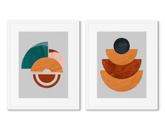 Набор из 2-х репродукций картин в раме geometric fashion (картины в квартиру) мультиколор 42x52 см.