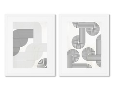 Набор из 2-х репродукций картин в раме the play of forms no4 (картины в квартиру) мультиколор 42x52 см.