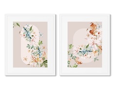 Набор из 2-х репродукций картин в раме floral set in pale shades, no11 (картины в квартиру) мультиколор 42x52 см.