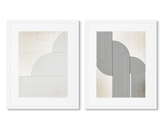 Набор из 2-х репродукций картин в раме the play of forms no1 (картины в квартиру) мультиколор 42x52 см.