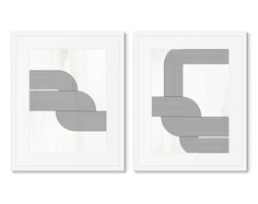 Набор из 2-х репродукций картин в раме the play of forms no2 (картины в квартиру) мультиколор 42x52 см.