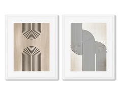 Набор из 2-х репродукций картин в раме the play of forms no3 (картины в квартиру) мультиколор 42x52 см.