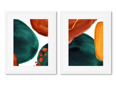 Набор из 2-х репродукций картин в раме forms and colors, composition no3 (картины в квартиру) мультиколор 42x52 см.
