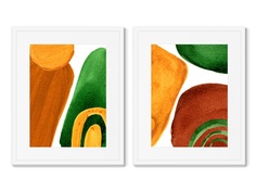 Набор из 2-х репродукций картин в раме forms and colors, composition no4 (картины в квартиру) мультиколор 42x52 см.