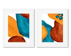 Набор из 2-х репродукций картин в раме forms and colors, composition no10 (картины в квартиру) мультиколор 42x52 см.