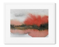 Репродукция картины в раме autumn colors in the reflection of the lake (картины в квартиру) мультиколор 52x42 см.