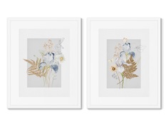 Набор из 2-х репродукций картин в раме floral set in pale shades, no7 (картины в квартиру) мультиколор 42x52 см.