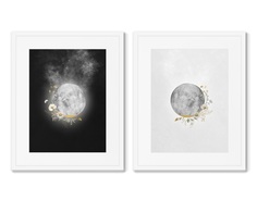 Набор из 2-х репродукций картин в раме lunar composition, no1 (картины в квартиру) мультиколор 42x52 см.