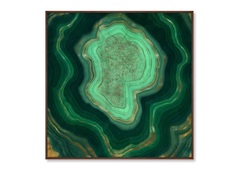 Репродукция картины на холсте malachite, the beauty of stone (картины в квартиру) зеленый 105x105 см.