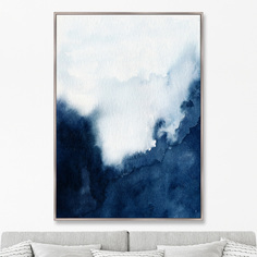 Репродукция картины на холсте big wave splash! (картины в квартиру) синий 75x105 см.