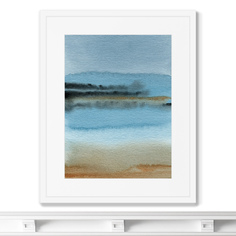 Репродукция картины в раме sandy lakeshore in the morning mist (картины в квартиру) мультиколор 42x52 см.