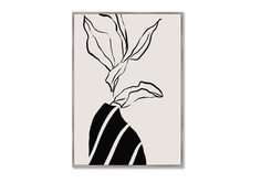 Репродукция картины на холсте the flower silhouette (картины в квартиру) бежевый 75x105 см.