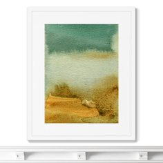 Репродукция картины в раме water eadge at the river bank (картины в квартиру) мультиколор 42x52 см.