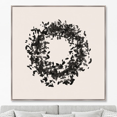 Репродукция картины на холсте autumn leaf fall (картины в квартиру) бежевый 105x105 см.