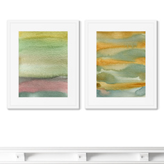 Набор из 2-х репродукций картин в раме landscape paints (картины в квартиру) мультиколор 42x52 см.