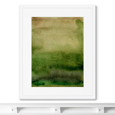 Репродукция картины в раме pond in july (картины в квартиру) зеленый 42x52 см.