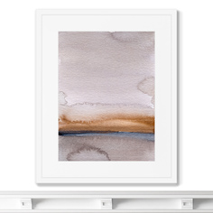 Репродукция картины в раме late evening river bank (картины в квартиру) мультиколор 42x52 см.