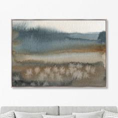 Репродукция картины на холсте symphony of autumn, lake in the fog (картины в квартиру) коричневый 105x75 см.