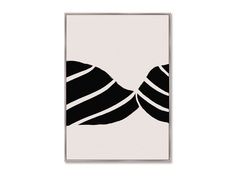 Репродукция картины на холсте curtain silhouette, no2 (картины в квартиру) черный 75x105 см.