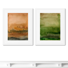 Набор из 2-х репродукций картин в раме landscape colors, no5 (картины в квартиру) мультиколор 42x52 см.