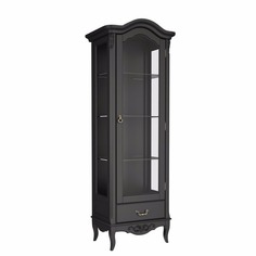 Витрина однодверная black wood r (правая) с зеркалом (la neige) черный 70.0x44.0x203.0 см.