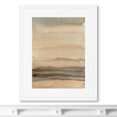 Репродукция картины в раме evening sky over the sea (картины в квартиру) коричневый 42x52 см.