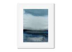 Репродукция картины в раме in the middle of a sea storm (картины в квартиру) синий 42x52 см.